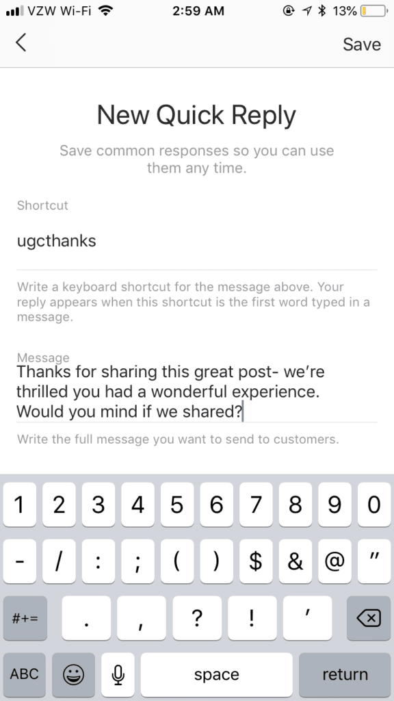 الردود السريعة انستقرام