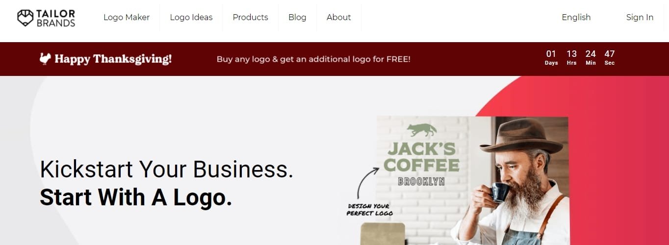 Tailor Brands لصناعة شعار مخصص مجانًا
