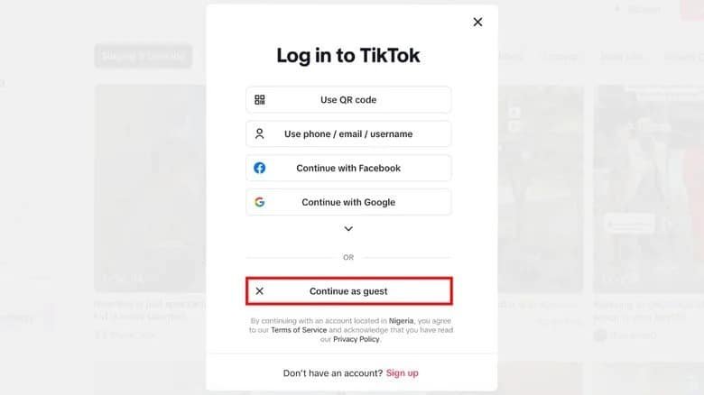 صفحة الدخول